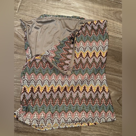 Express Womens Strapless Fitted Sparkly Multicolor Top~Side Zipper~Lined~small - Picture 8 of 16